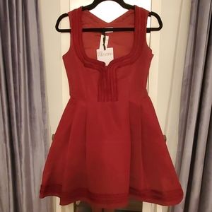 Red Valentino Heart Faille A-Line Dress